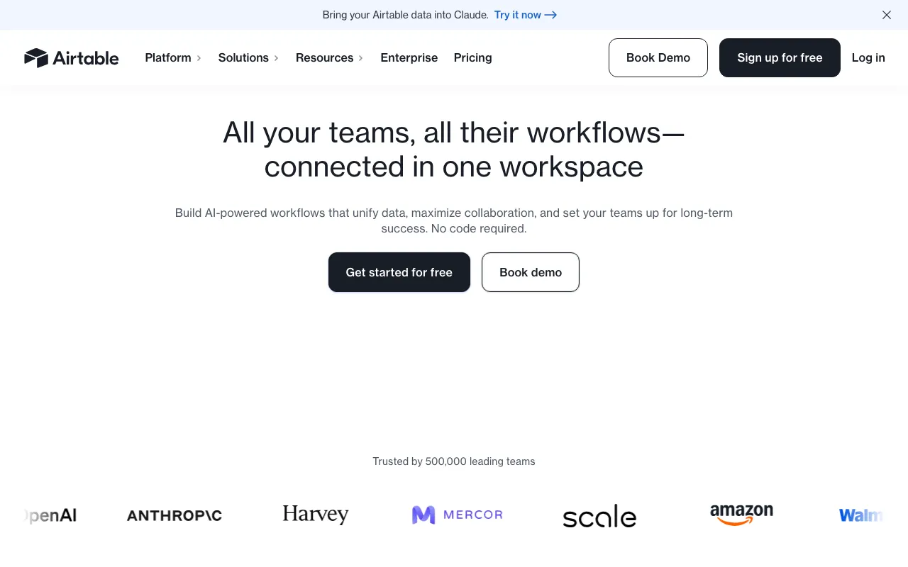 Screenshot of Airtable