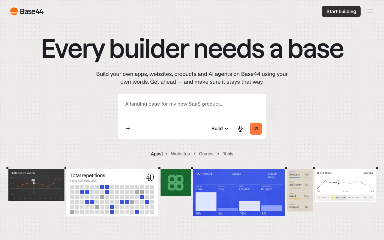Screenshot of Base44
