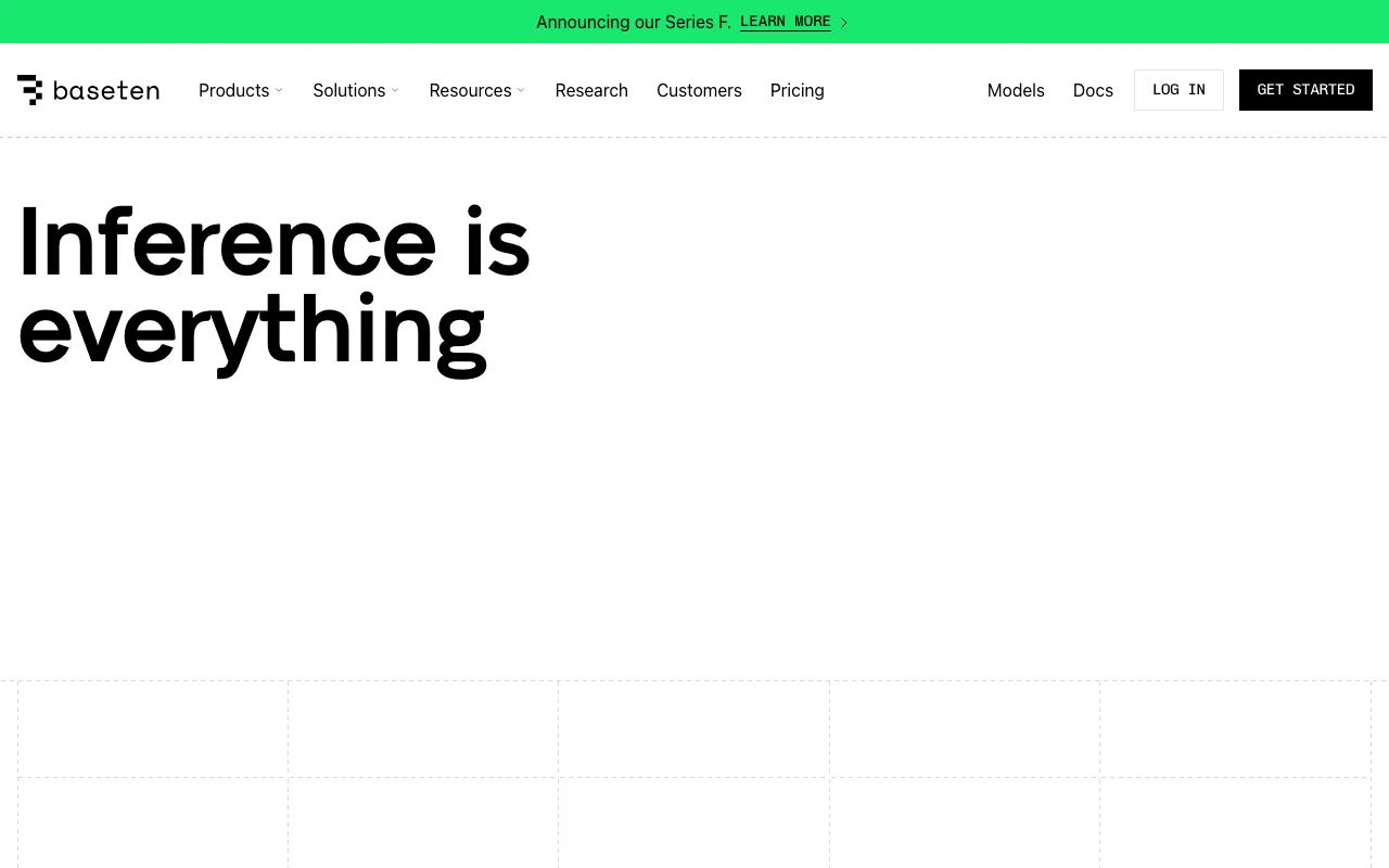 Screenshot of Baseten