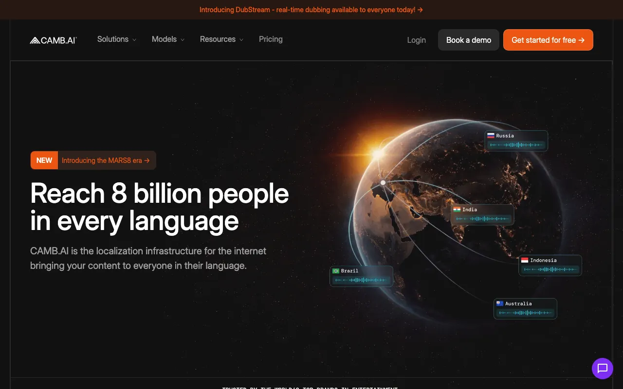 Screenshot of Camb AI