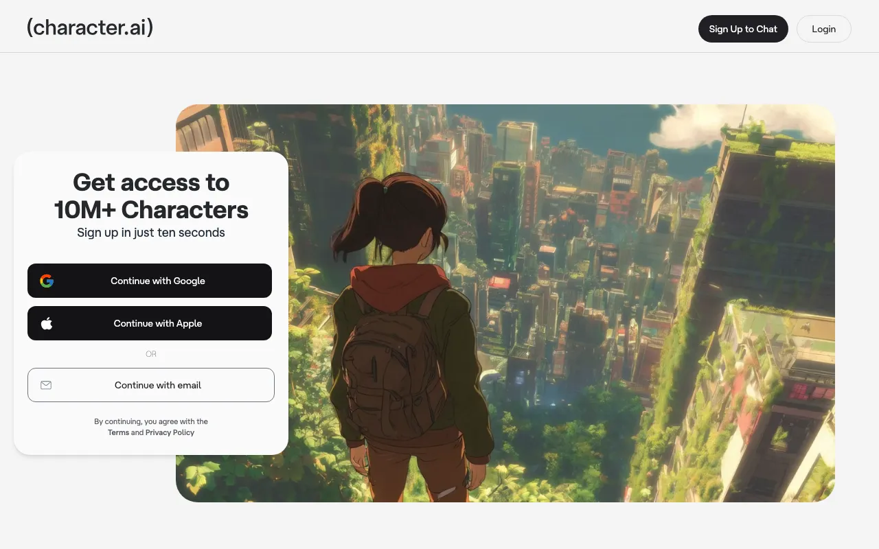 Screenshot of Character.AI
