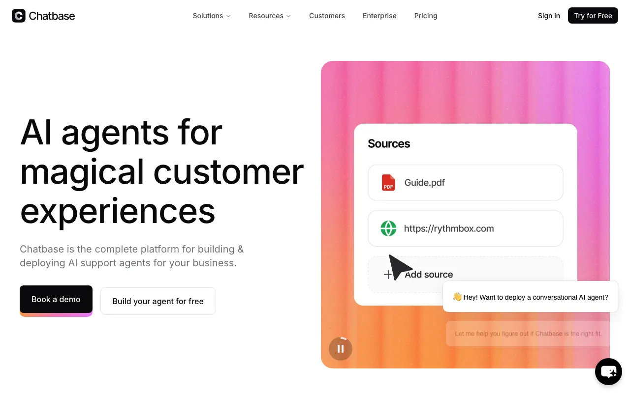 Screenshot of Chatbase