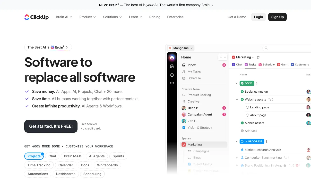Screenshot of ClickUp
