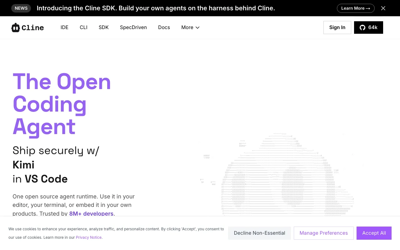 Screenshot of Cline