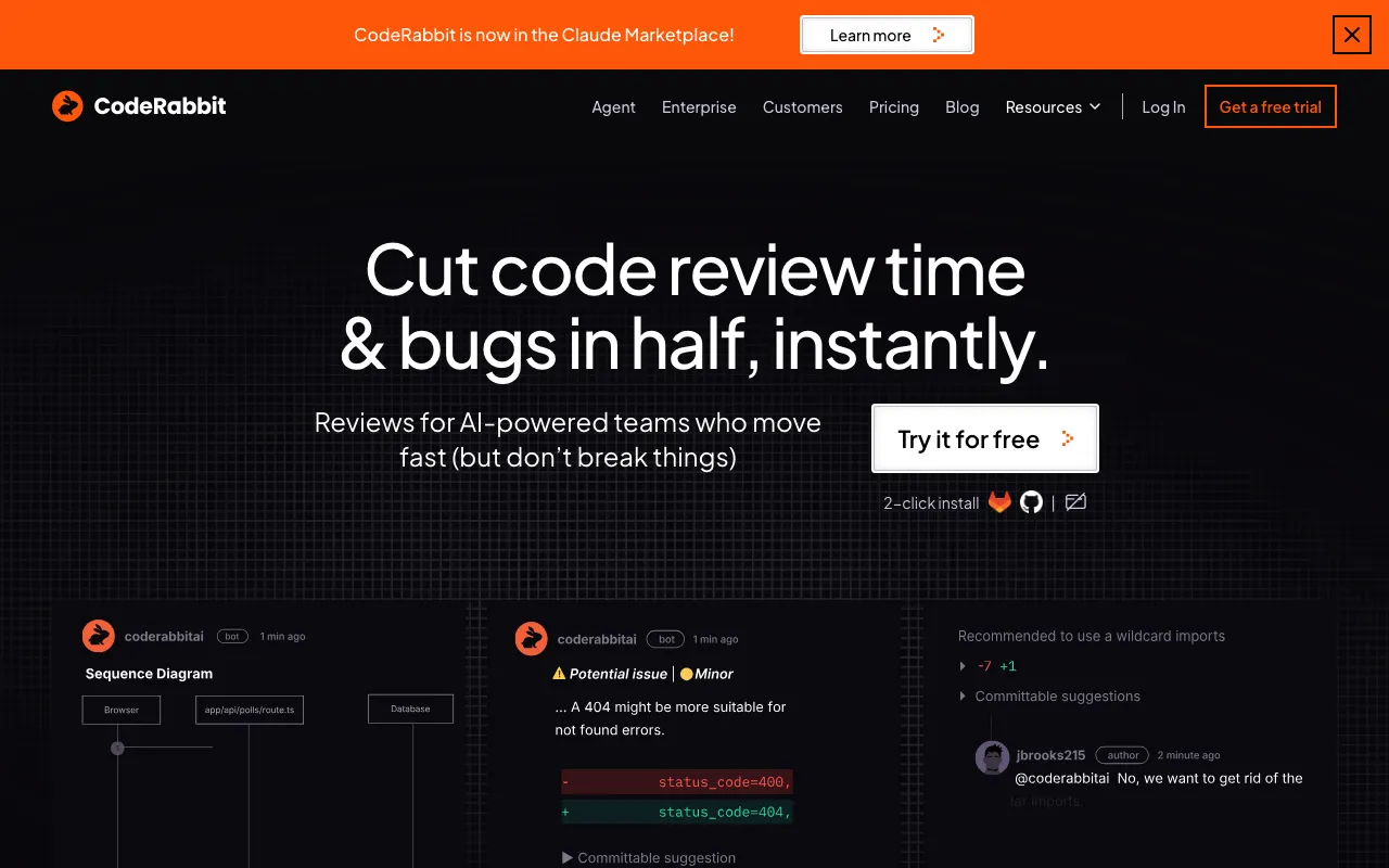 Screenshot of CodeRabbit