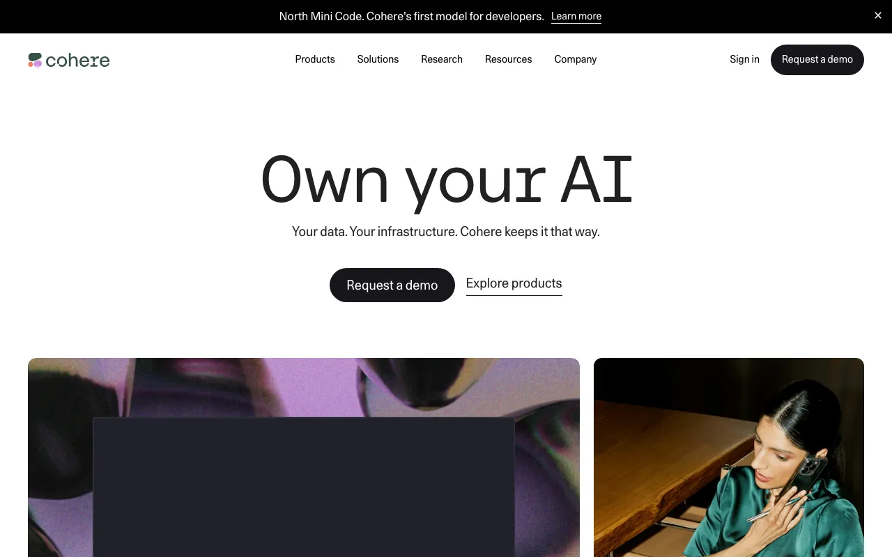 Screenshot of Cohere