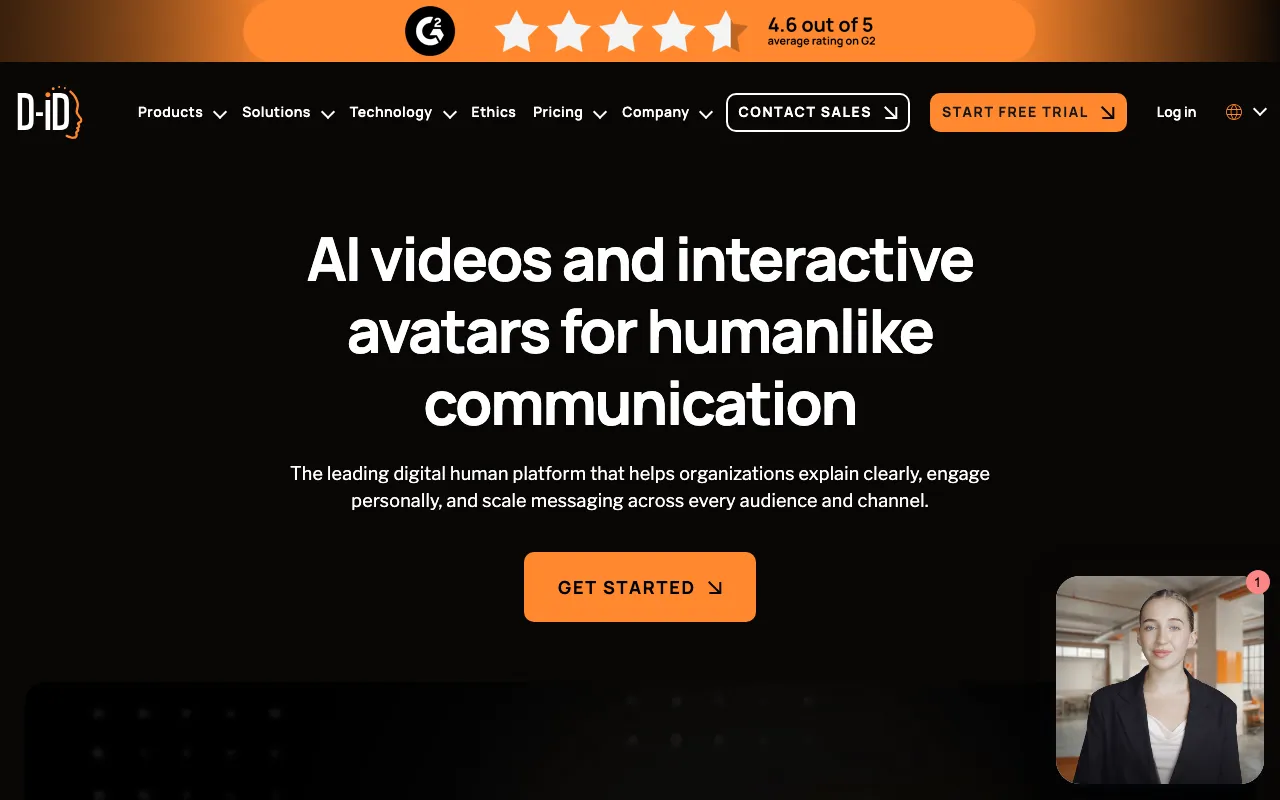 Screenshot of D-ID