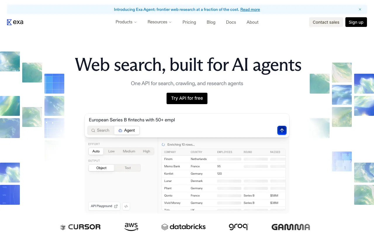 Screenshot of Exa