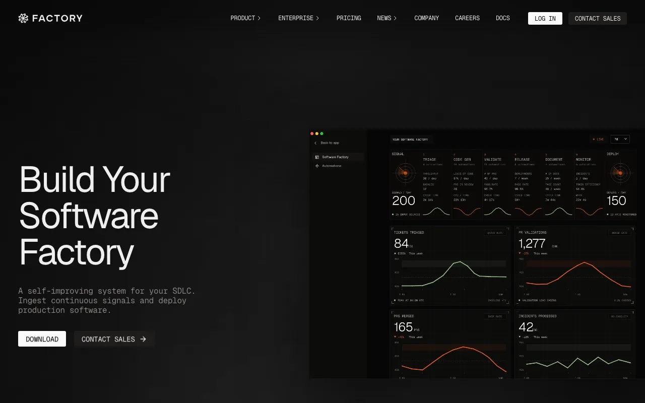 Screenshot of Factory AI
