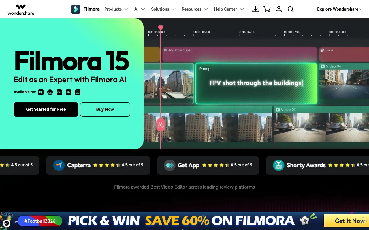 Screenshot of Filmora