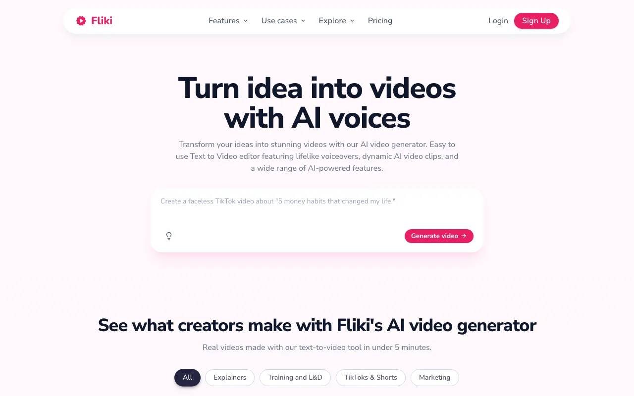 Screenshot of Fliki