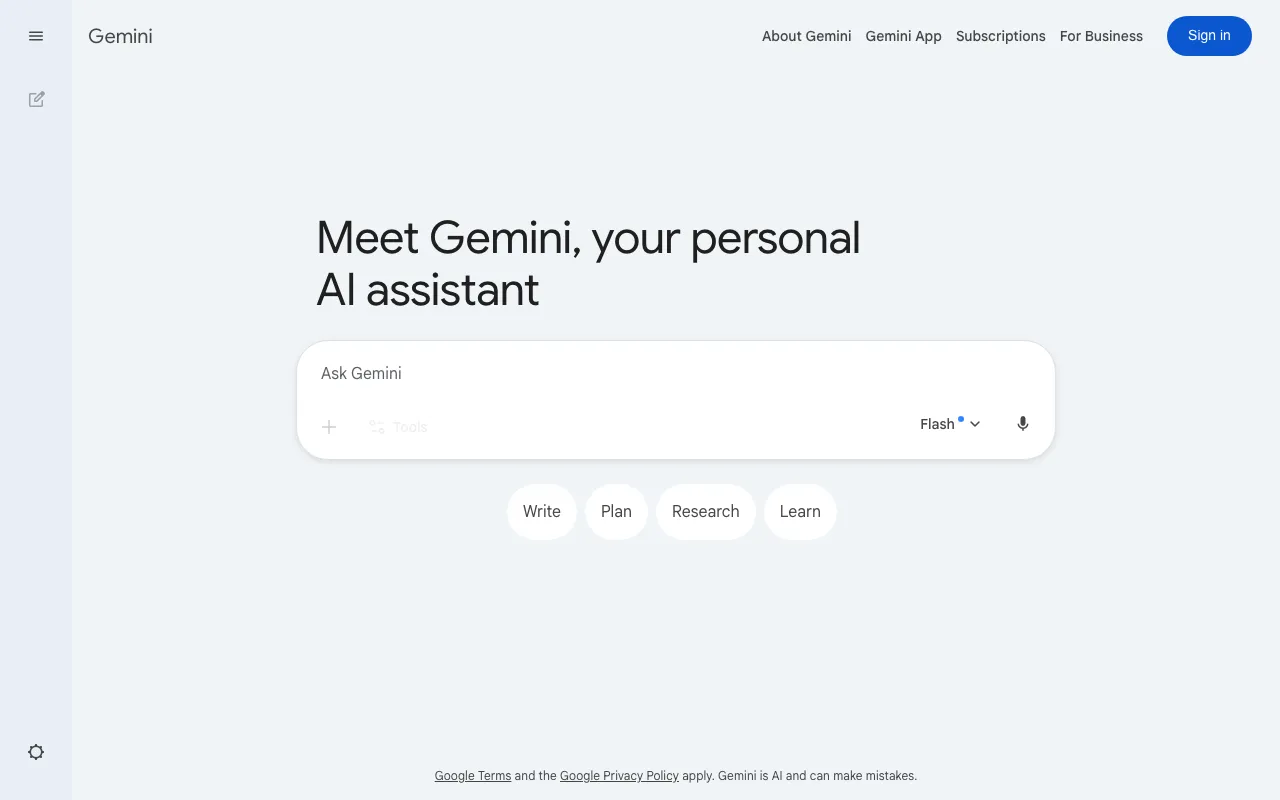 Screenshot of Gemini