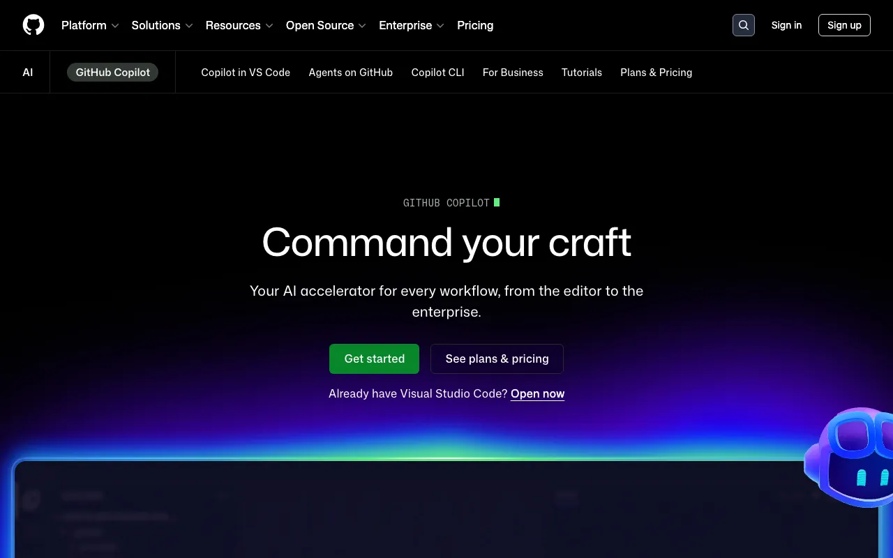 Screenshot of GitHub Copilot