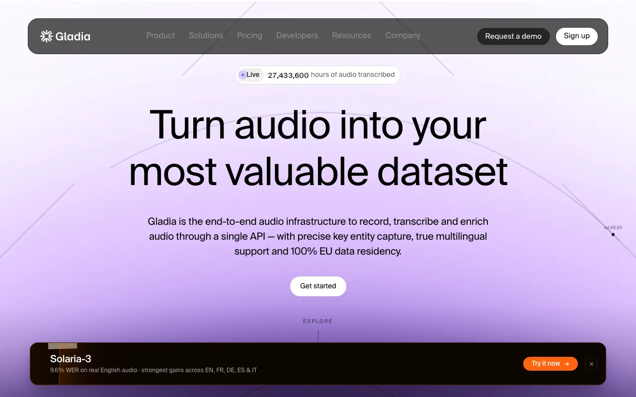 Screenshot of Gladia