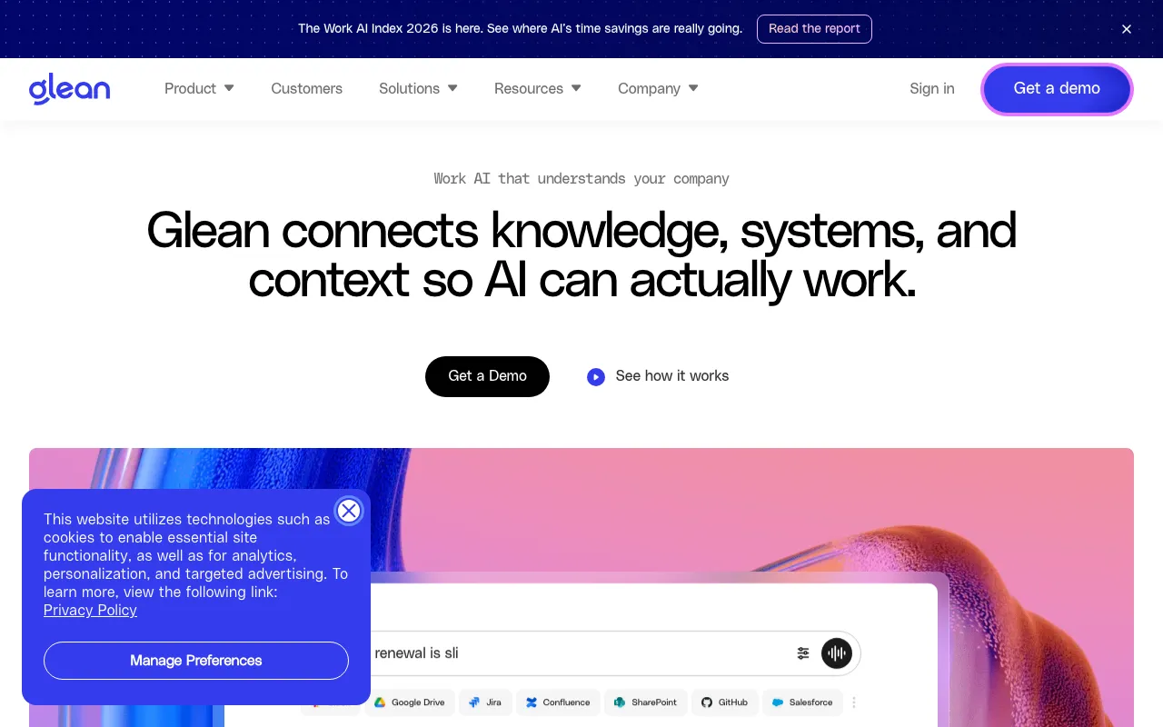 Screenshot of Glean