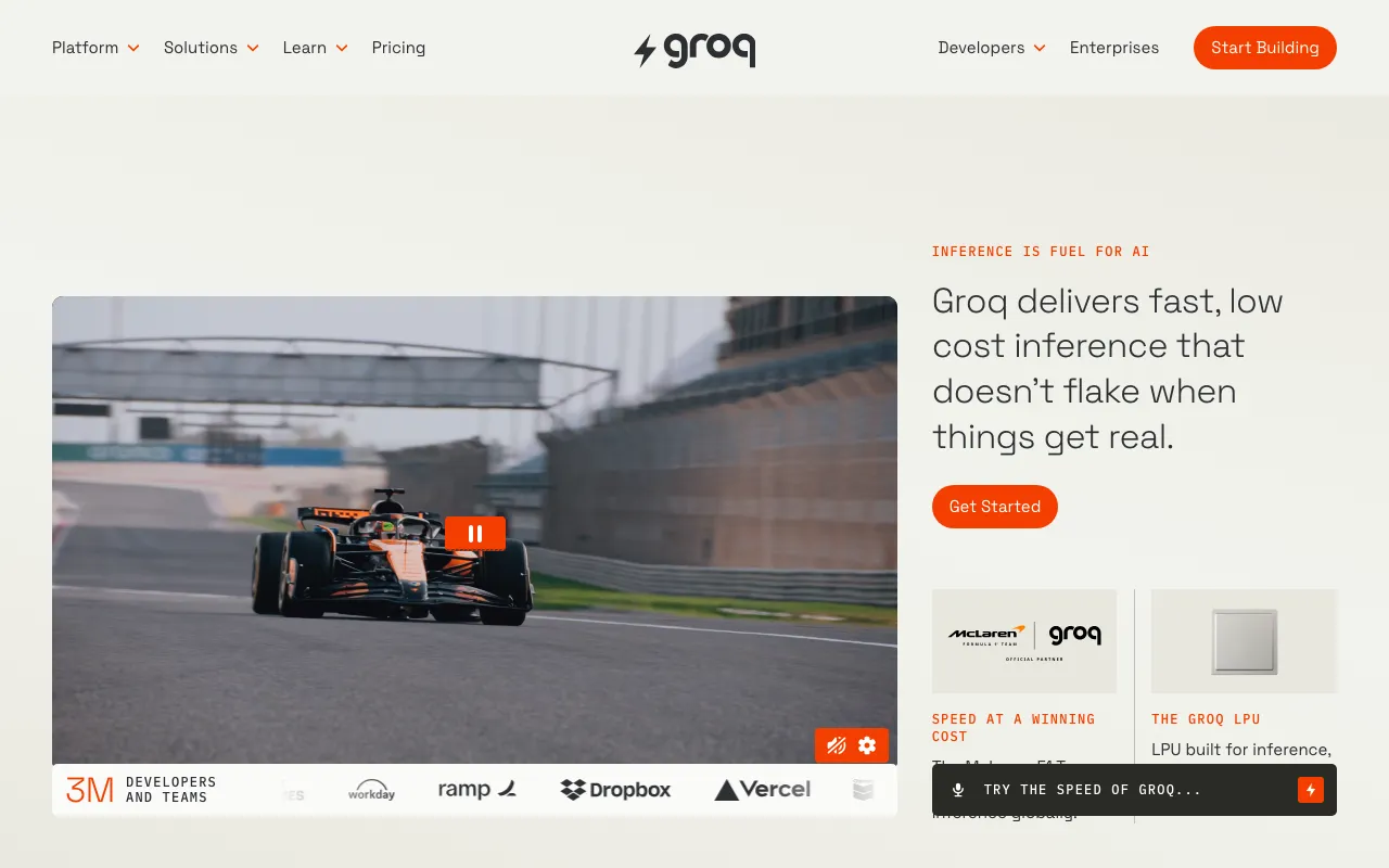 Screenshot of Groq