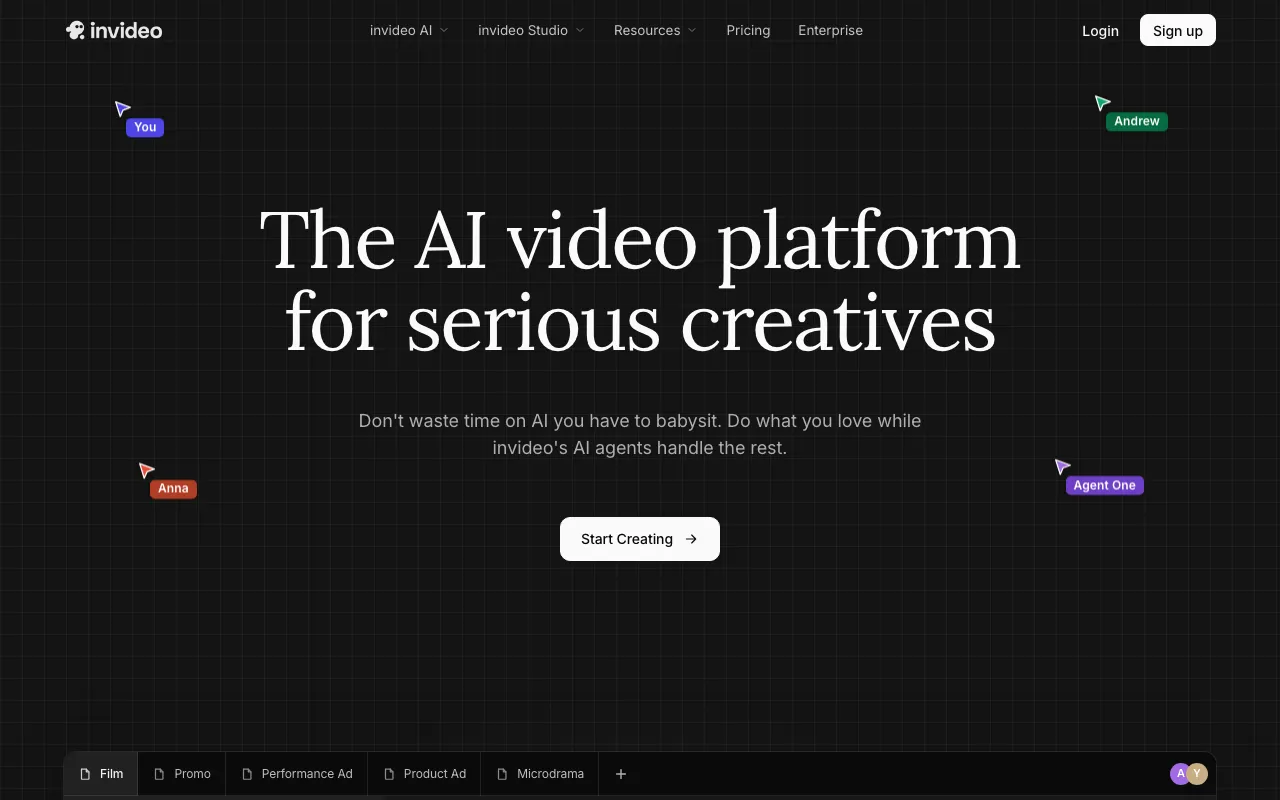 Screenshot of InVideo AI