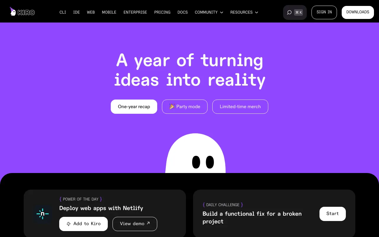 Screenshot of Kiro