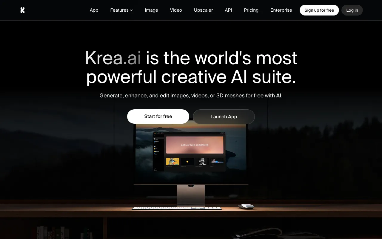 Screenshot of Krea AI