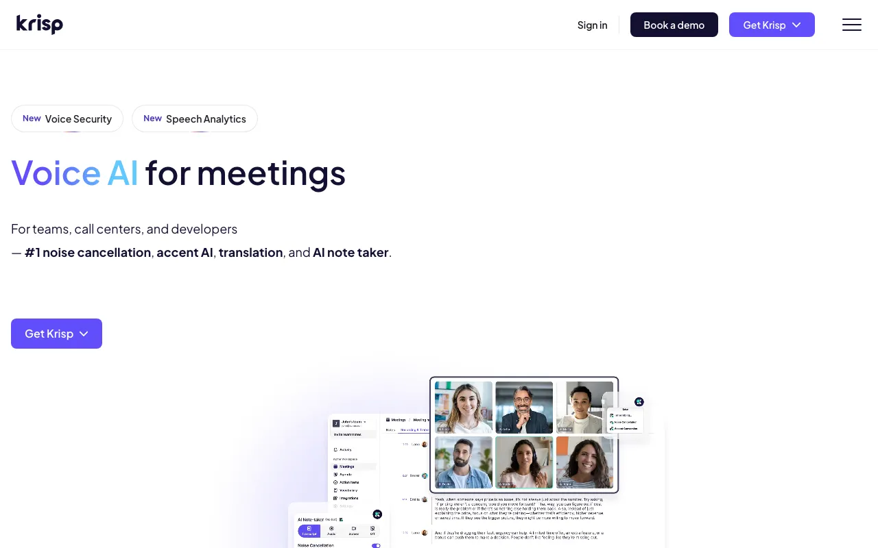 Screenshot of Krisp