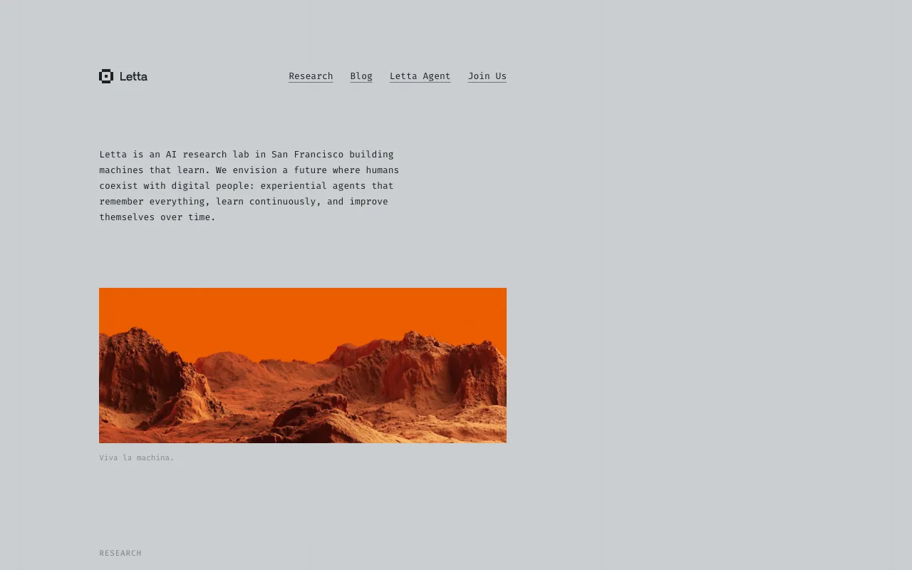 Screenshot of Letta