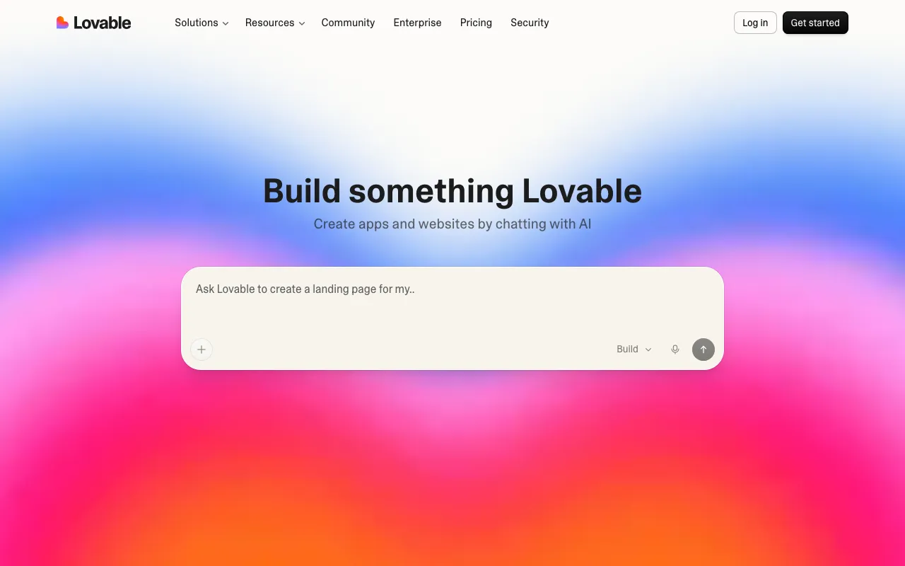 Screenshot of Lovable