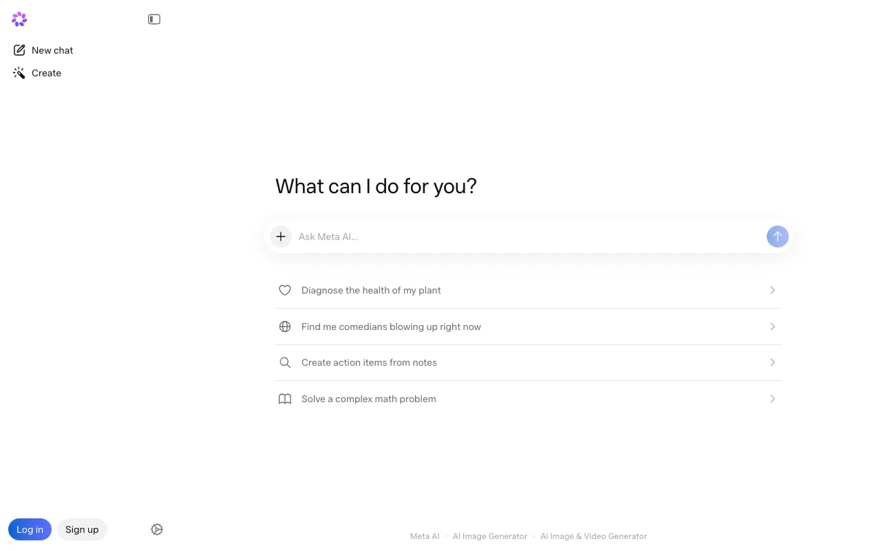 Screenshot of Meta AI