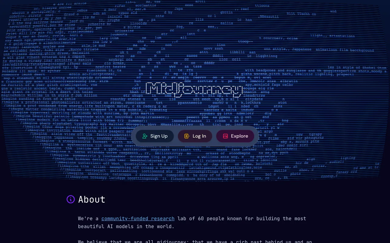 Screenshot of Midjourney