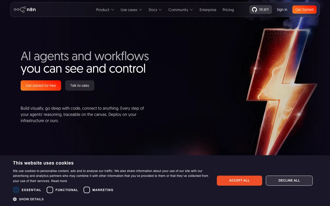 Screenshot of n8n