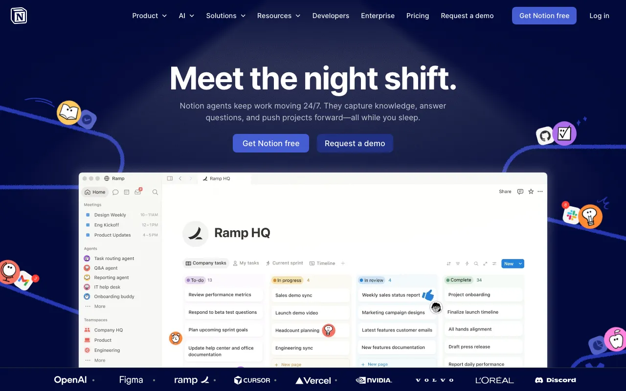 Screenshot of Notion