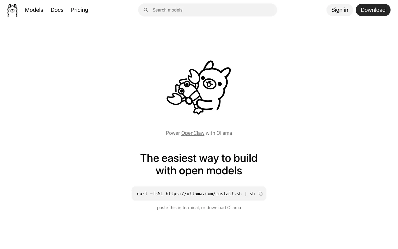 Screenshot of Ollama