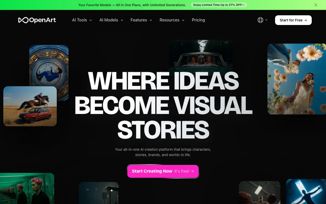 Screenshot of OpenArt