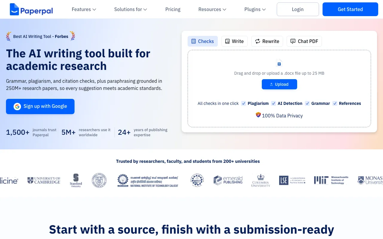 Screenshot of Paperpal