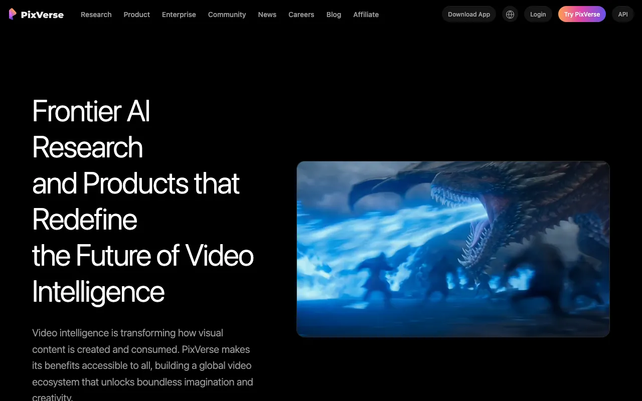 Screenshot of PixVerse