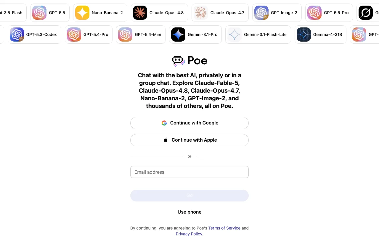 Screenshot of Poe