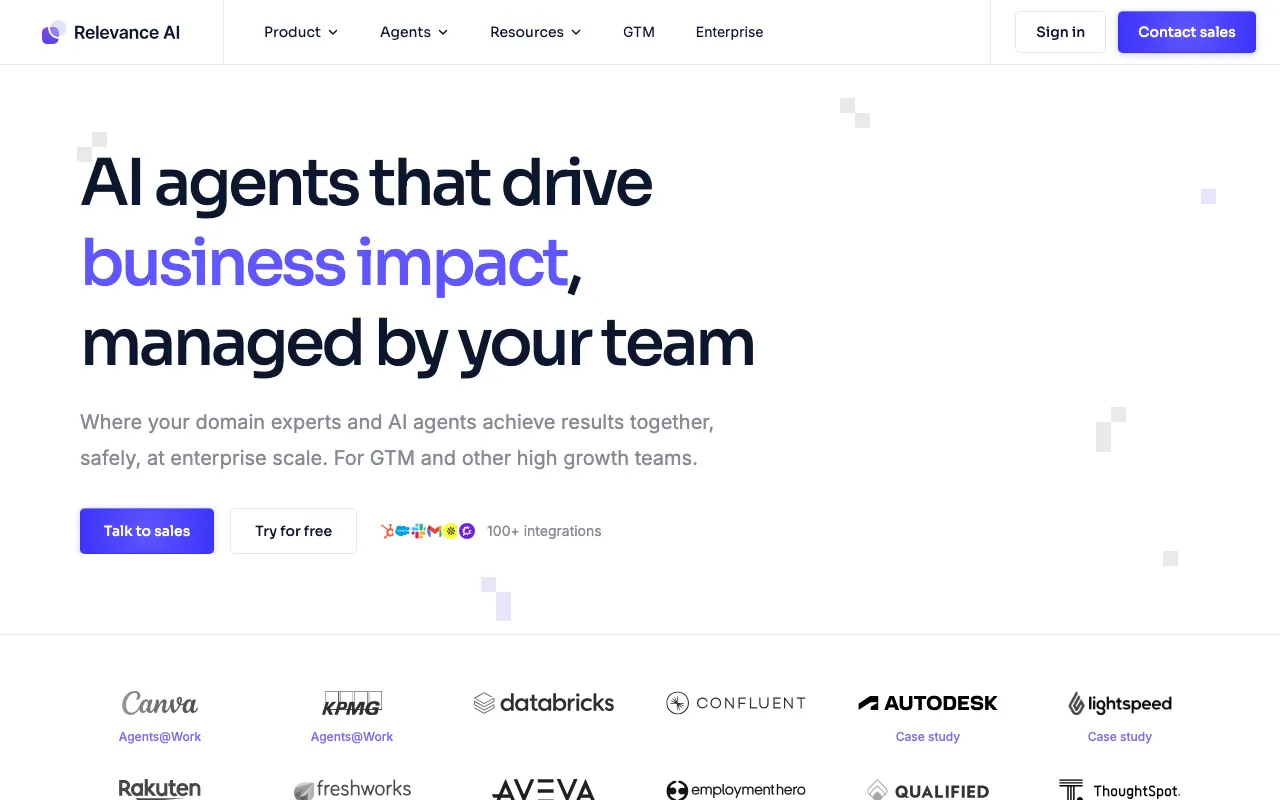 Screenshot of Relevance AI