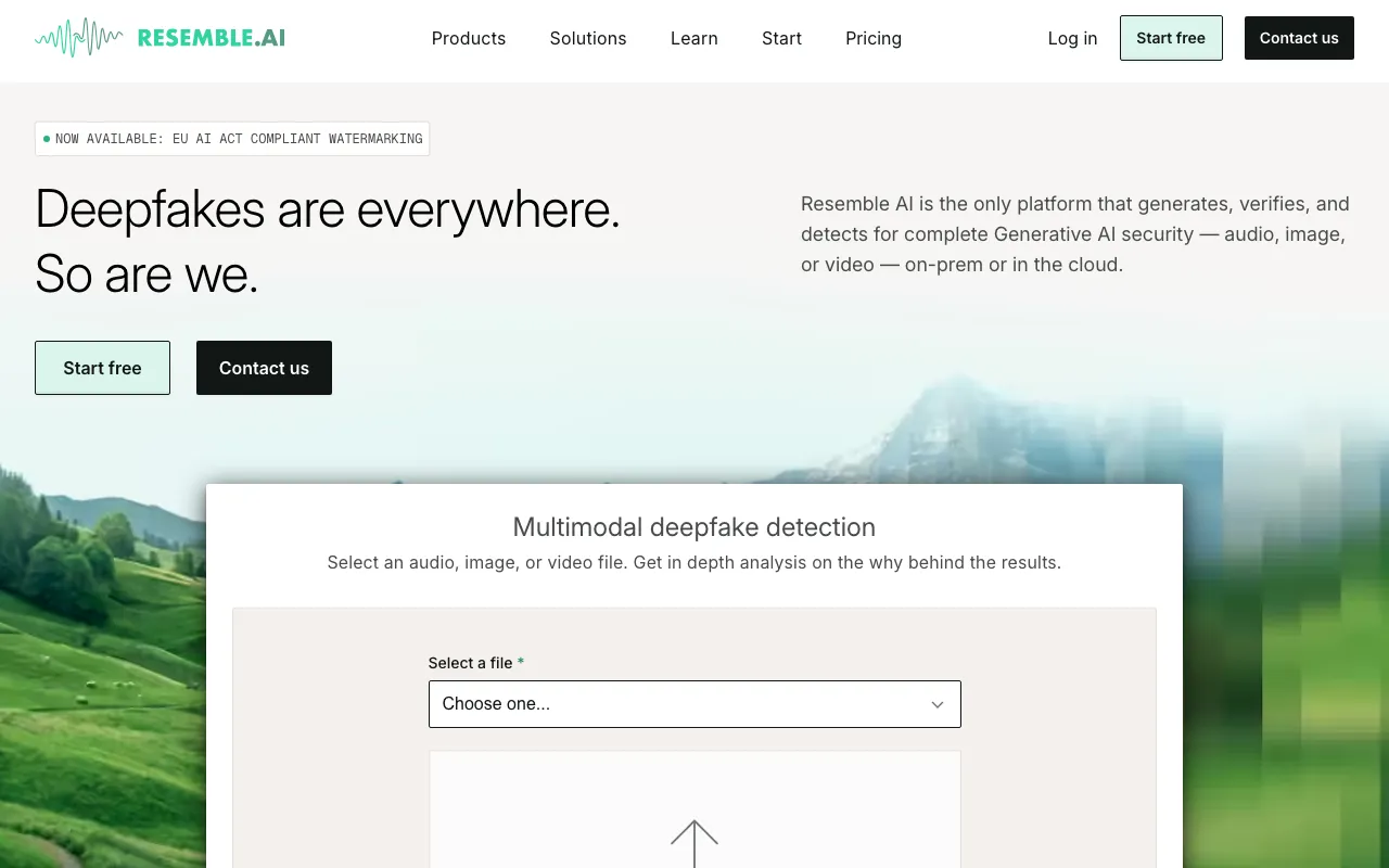 Screenshot of Resemble AI