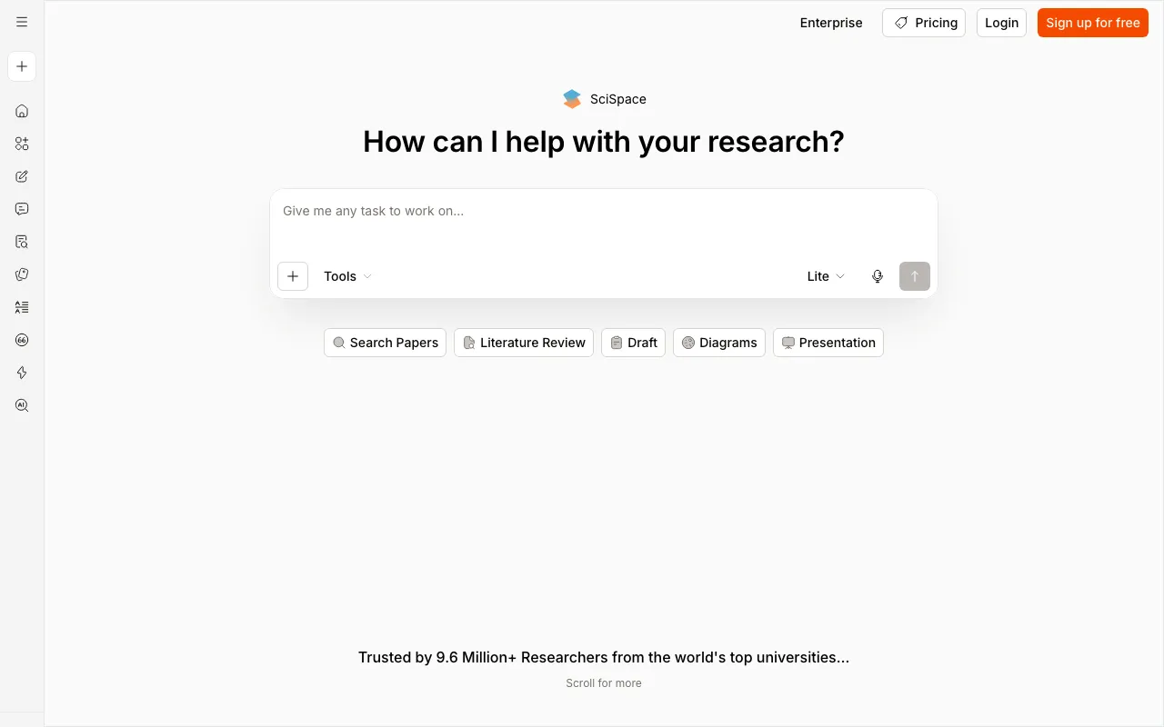 Screenshot of SciSpace