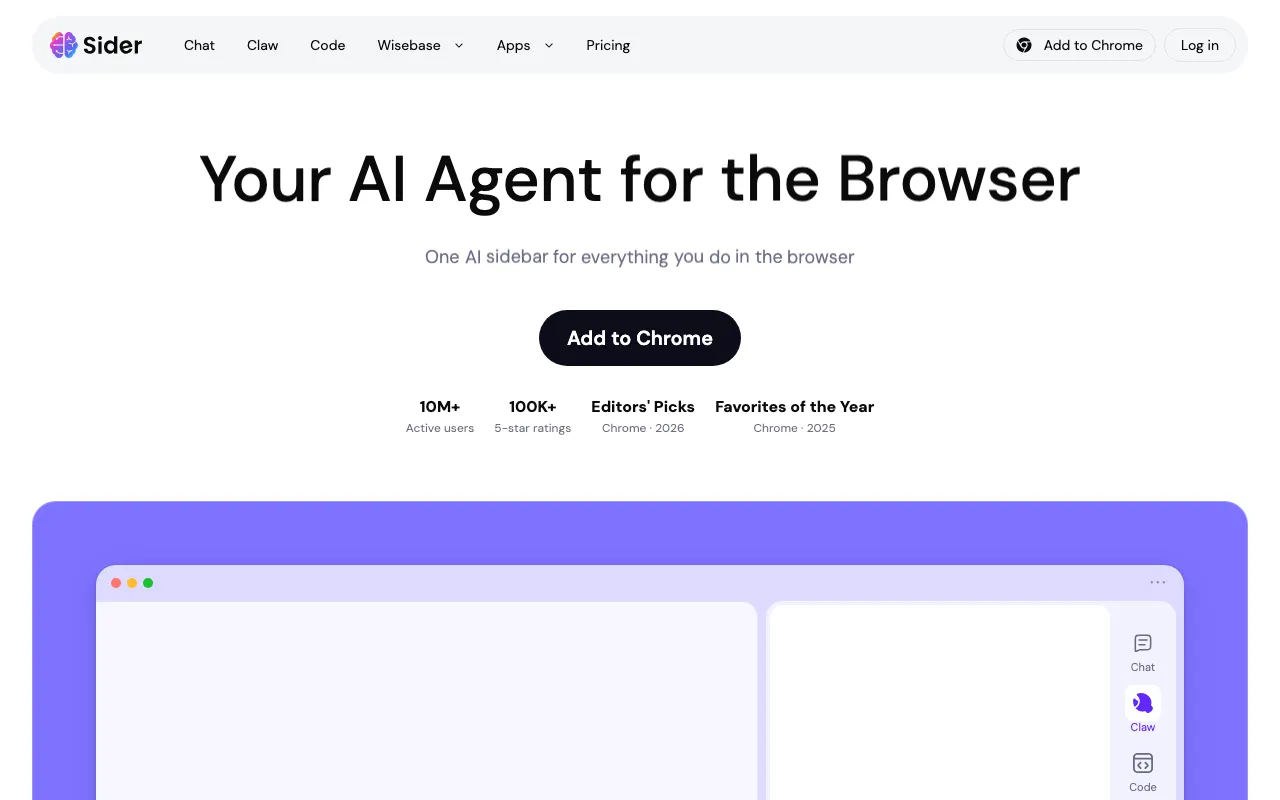 Screenshot of Sider