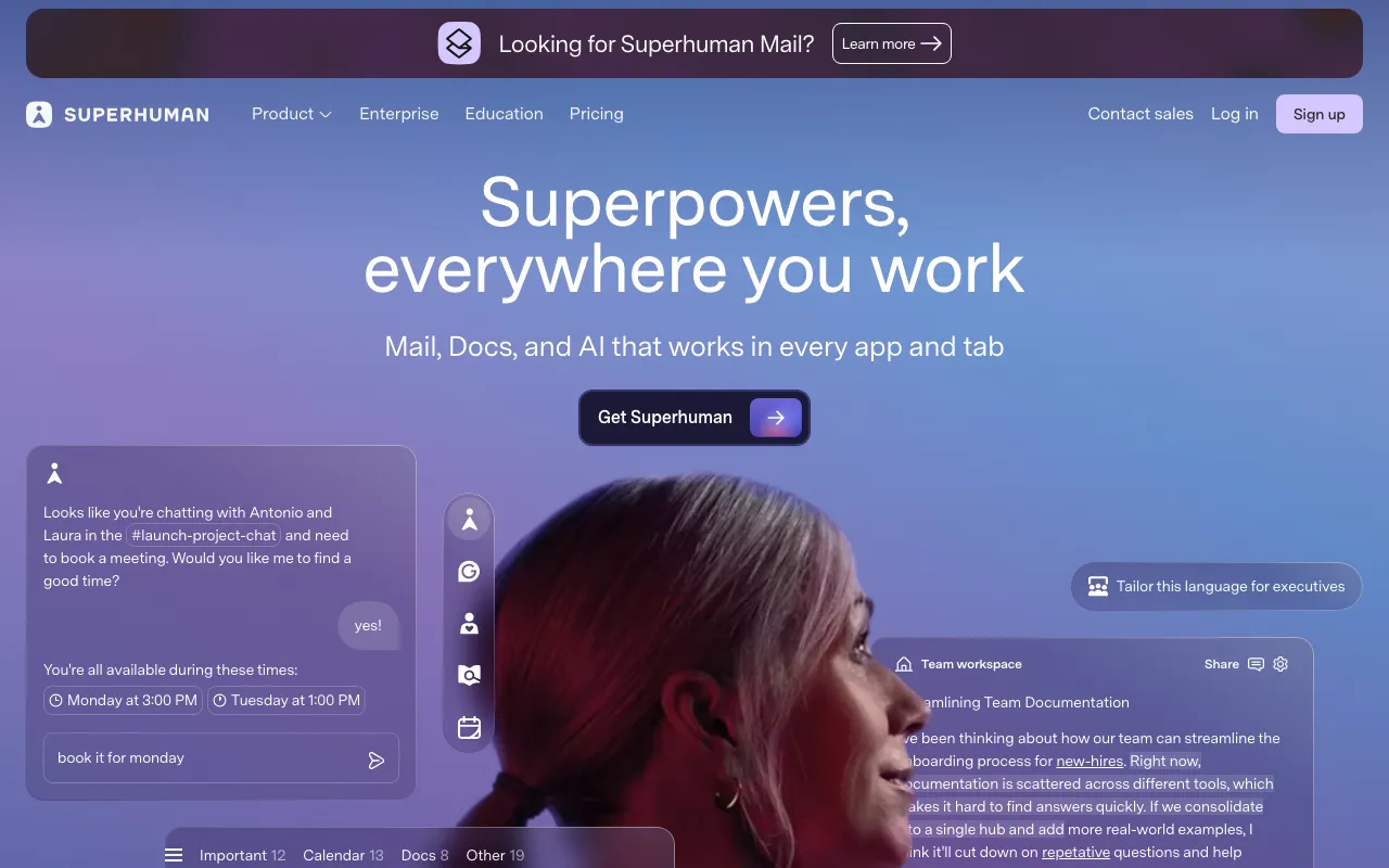 Screenshot of Superhuman