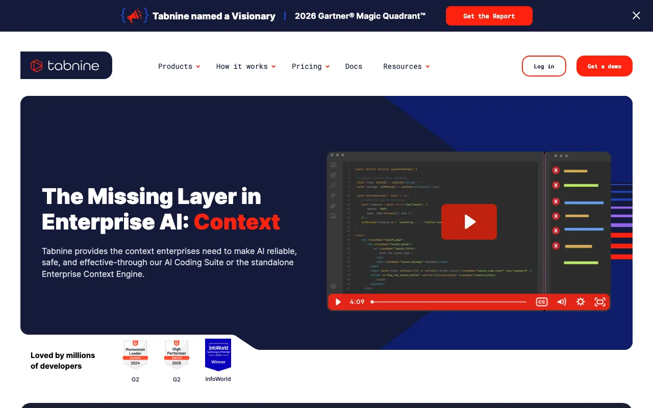 Screenshot of Tabnine