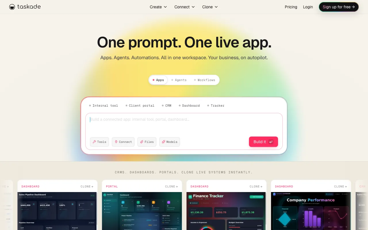 Screenshot of Taskade