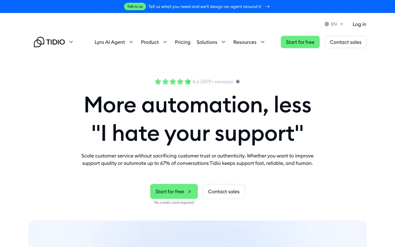 Screenshot of Tidio
