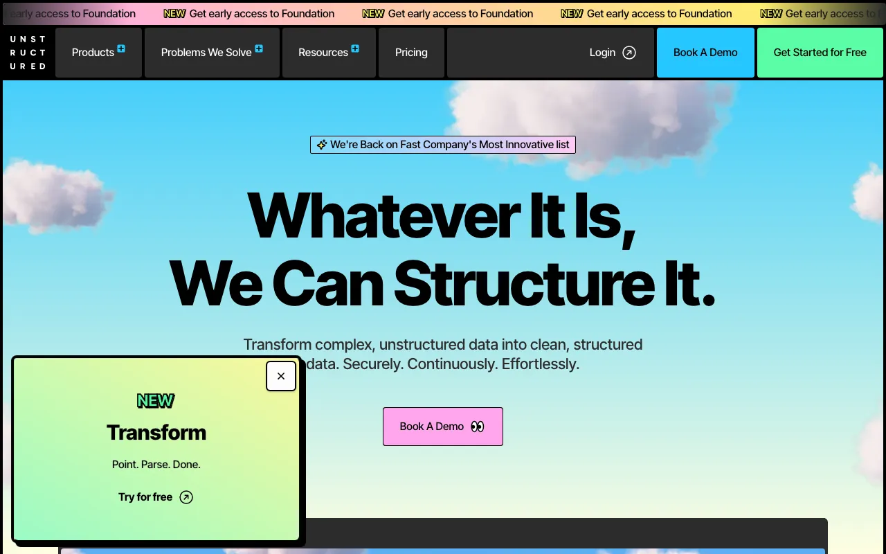 Screenshot of Unstructured