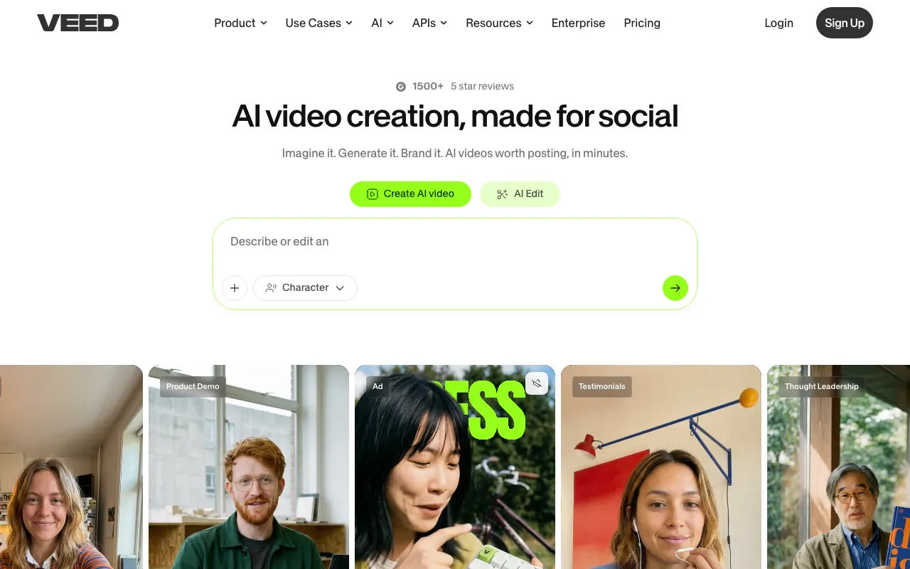 Screenshot of VEED