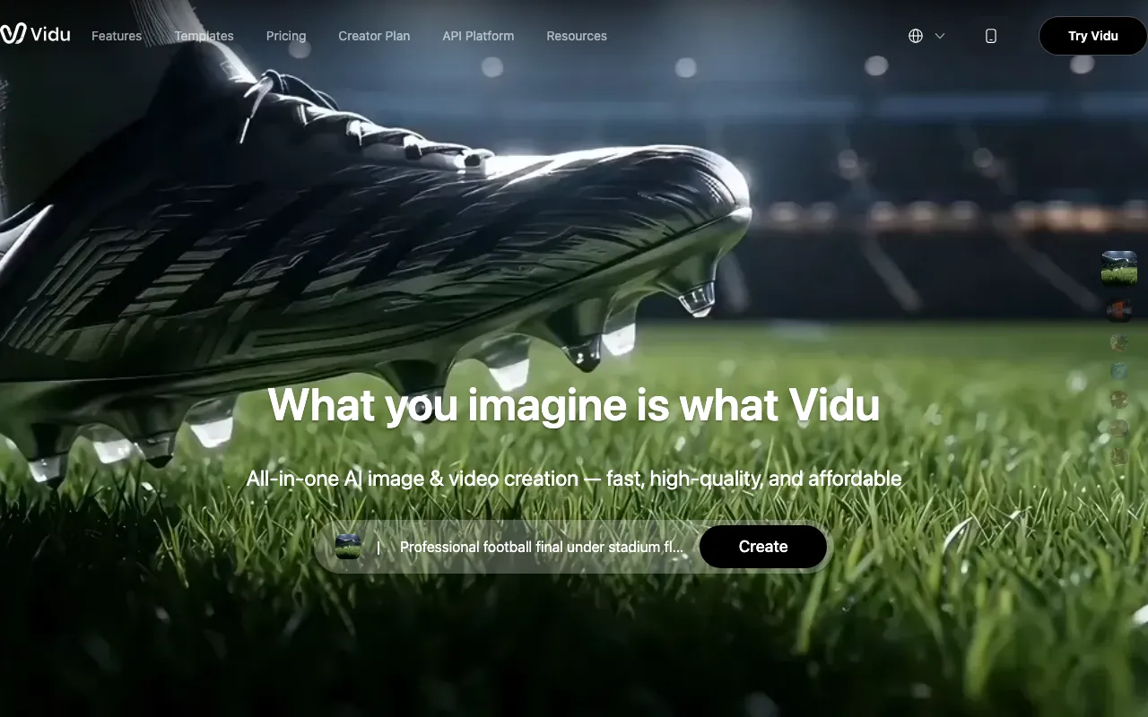 Screenshot of Vidu