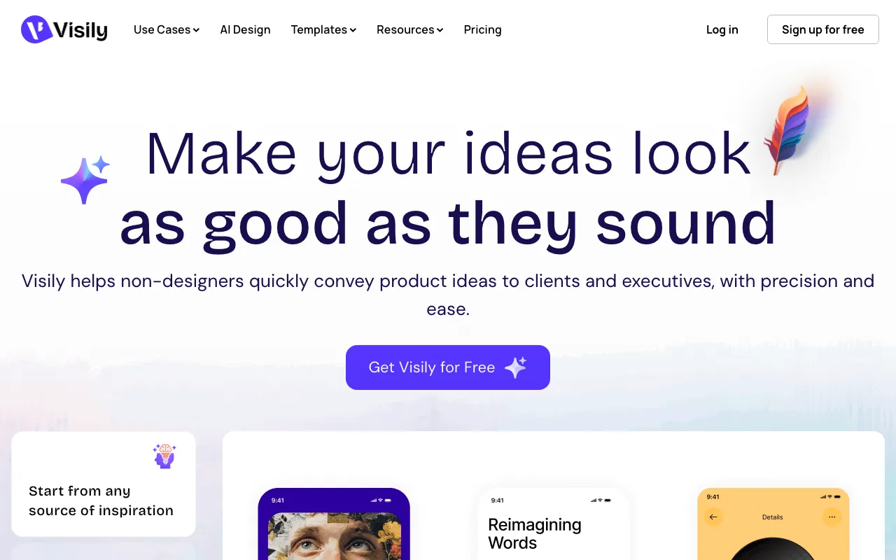 Screenshot of Visily