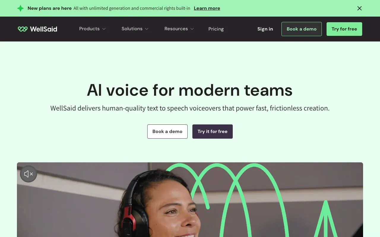 Screenshot of WellSaid