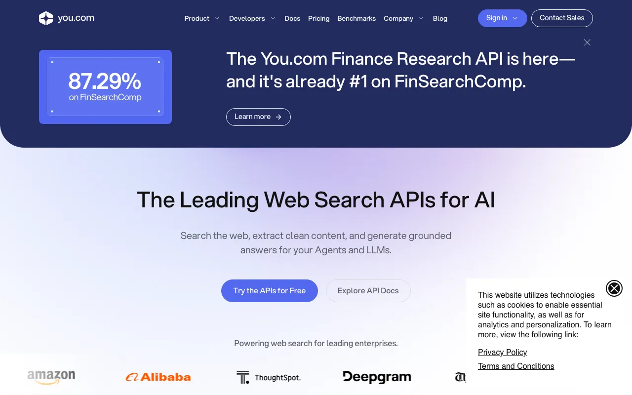 Screenshot of You.com