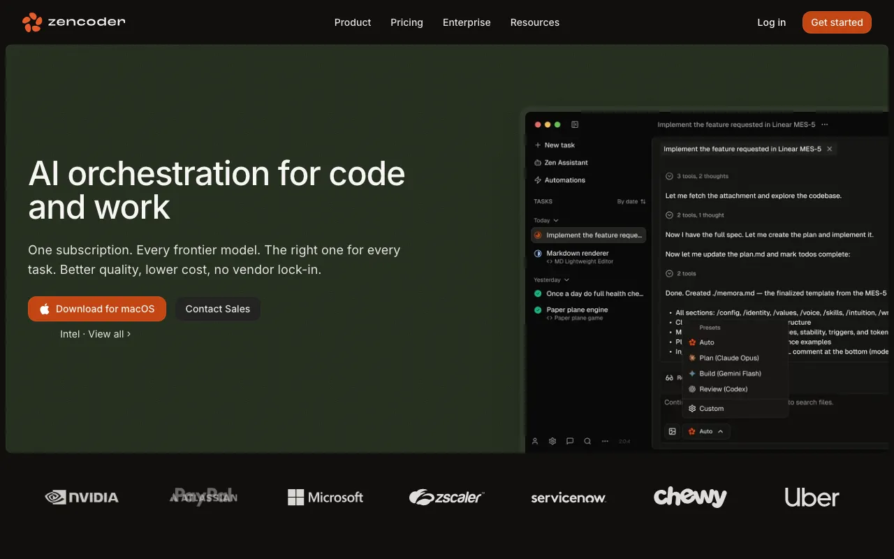 Screenshot of Zencoder